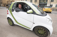 Bristol Mayor in an electric car 