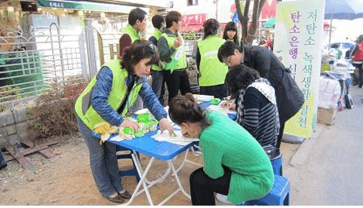 Street marketing to promote the Gwangju Carbon Bank System