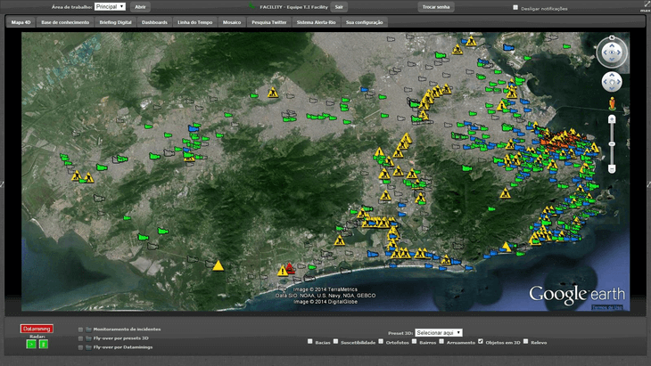 Georeferenced information on Google Earth