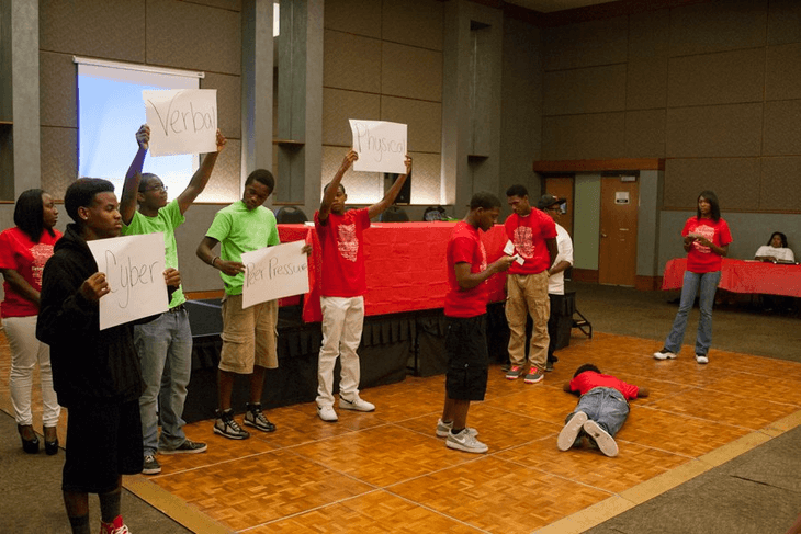 Youth perform a theater piece