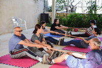 Seniors enjoying fitness class, Forum of Expertise, Ramallah, Palestine