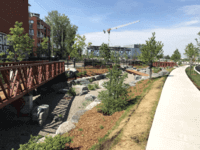 Surface water retention infrastructure of Pierre-Dansereau Park, MIL Montreal project