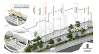 Isometric drawing of a section of Avenida Jardín