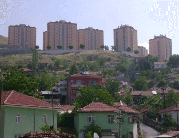Eserkent Mass Housing Area behind the gecekondus (Derbent area)