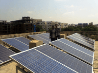 Solar panels in Anji Reddy School rooftop